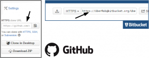 GitHub and BitBucket clone URL locations